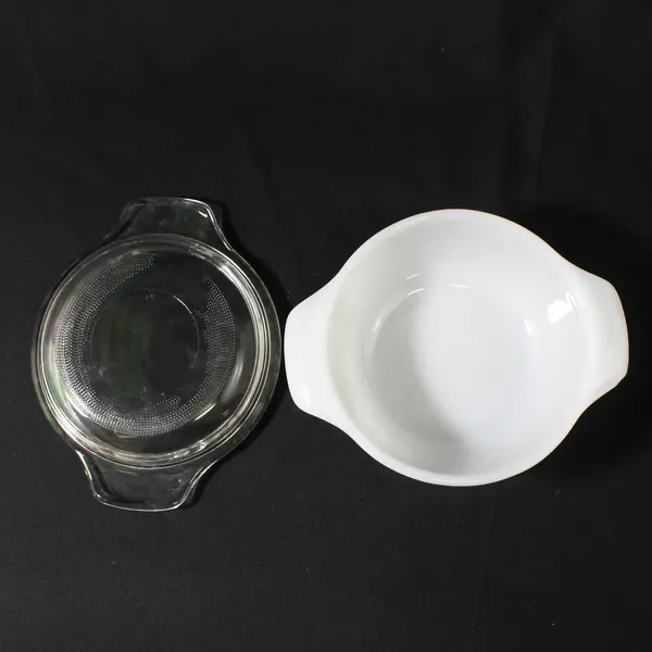 Anchor Hocking Fire King Anchorwhite Milk Glass 12 oz Casserole  Dish With Lid 