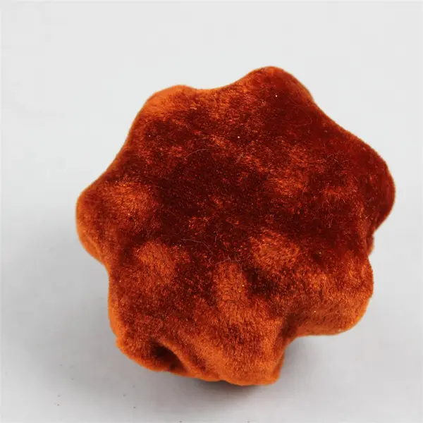 Lot of 11 Small Decorative Orange Velvet Artificial Pumpkins 3"