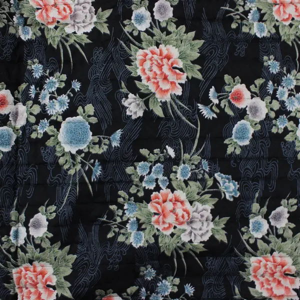 Hoffman California Fabric Asian-Inspired Floral Pattern 2-1/4 Yds x 42 in