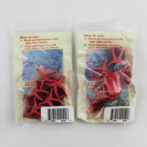 2 Packages of 5 Pink Knit Klips 10 Total