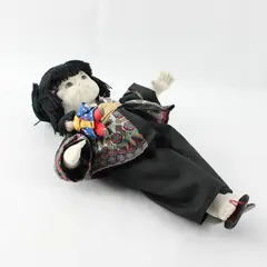 Vintage Asian Soft-Sculpted Fabric Dolls Collectible Pre-Owned