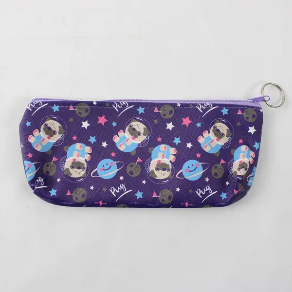 Pugs In Space Purple Zipper Pencil Case