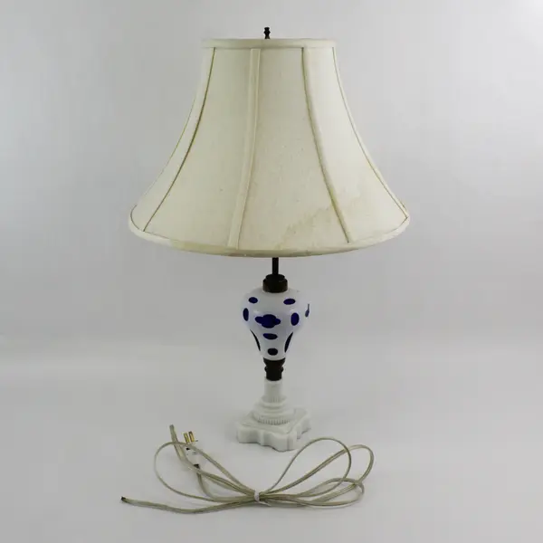 Antique Boston And Sandwich Glass Lamp And Shade