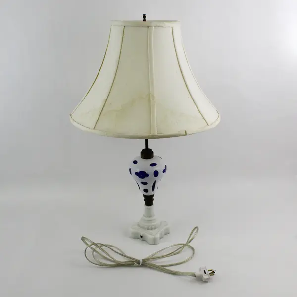Antique Boston And Sandwich Glass Lamp And Shade