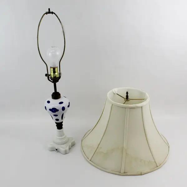 Antique Boston And Sandwich Glass Lamp And Shade