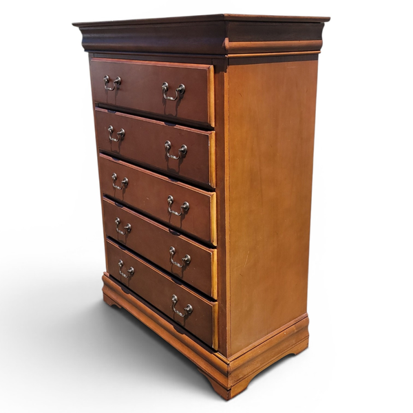 Traditional Colonial Style Wooden 5 Drawer Dresser - Local Pickup Only