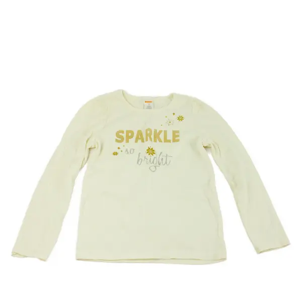 Gymboree Girls Cream White 'Sparkle So Bright' Long Sleeve Shirt, Size 10