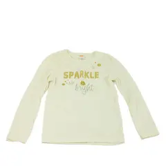 Gymboree Girls Cream White 'Sparkle So Bright' Long Sleeve Shirt, Size 10