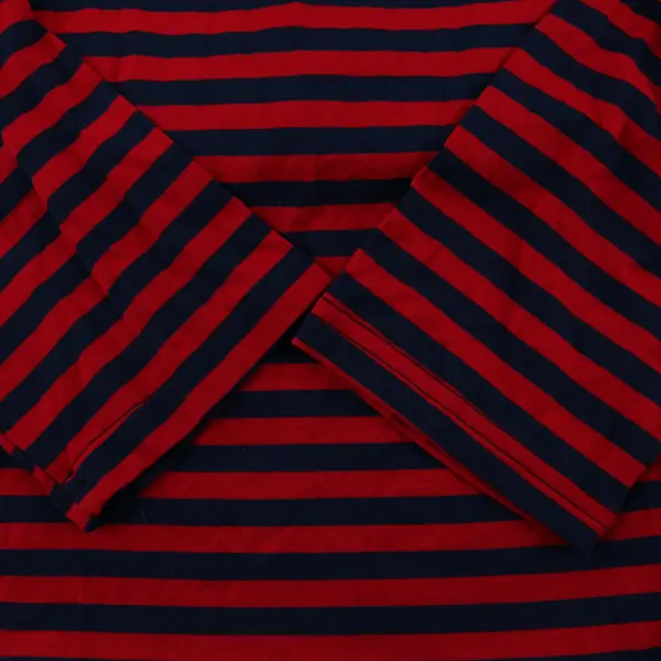 Yala Navy and Red Striped 3/4-Sleeve Knee-Length T-Shirt Dress Women's XL