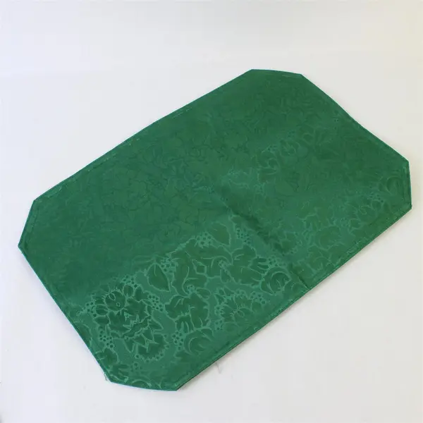 Set of 5 Floral Design Forest Green Placemats 12" x 18"