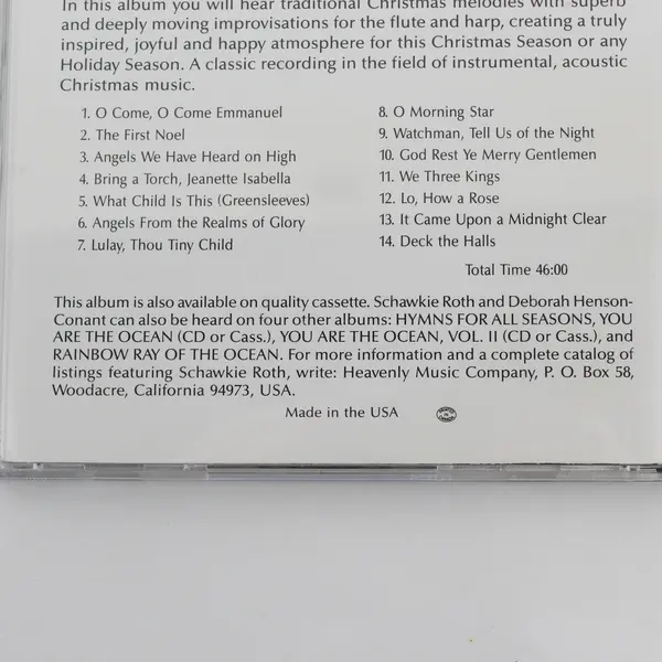 Flute and Harp for Christmas Schawkie Roth Deborah Henson-Conant 1990 Music CD