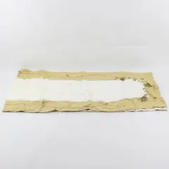 Vintage Floral Embroidered Beige and White Table Runner 13.5" x 66" FLAWED