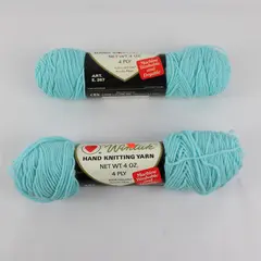 Lot of 2 Red Heart Wintuk Hand Knitting Yarn Nile Green 679 4 Ply