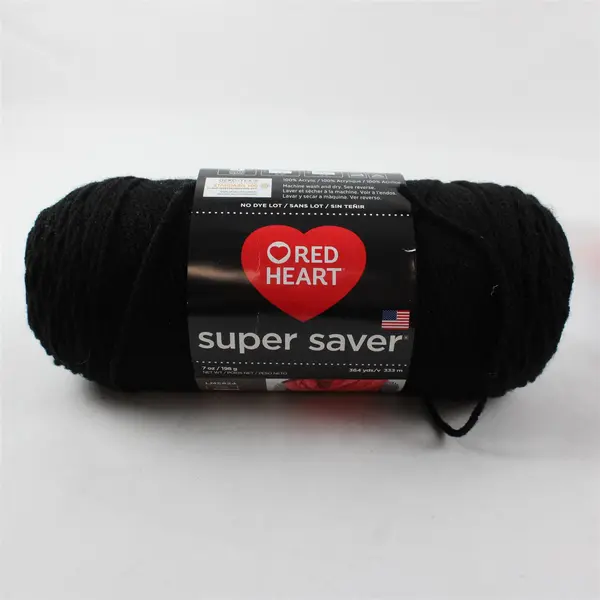 Lot of 2 Red Heart Super Saver Black & Dawn Wool Red Yarn Skeins