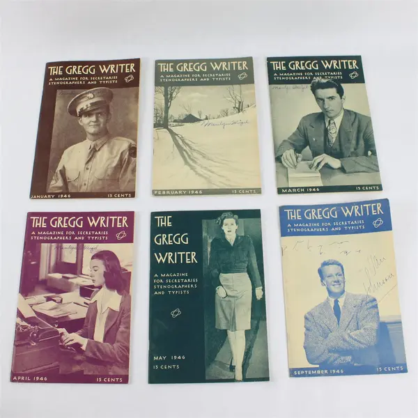 Lot of 6 Vintage Gregg Writer Magazine 1946 Post-WWII Issues