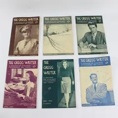 Lot of 6 Vintage Gregg Writer Magazine 1946 Post-WWII Issues