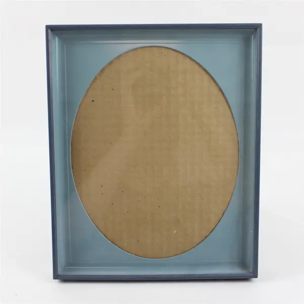 Powder Blue Metal Tabletop Picture Frame Oval Opening 9x11