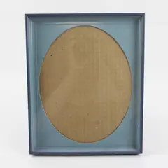 Powder Blue Metal Tabletop Picture Frame Oval Opening 9x11