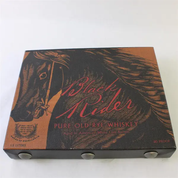 Black Rider Pure Old Rye Whiskey Canvas Wall Hanging Wooden Frame
