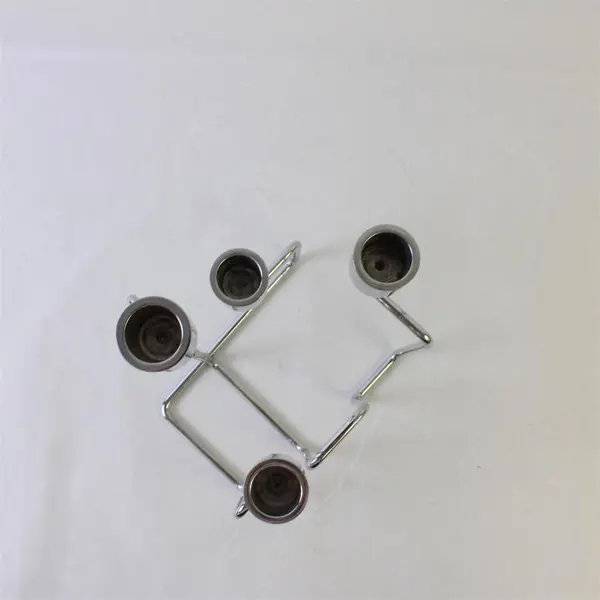 Mid Century Modern 4 Arm Polished Metal Candlestick Holder Stand
