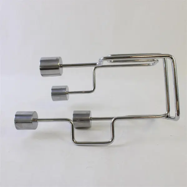 Mid Century Modern 4 Arm Polished Metal Candlestick Holder Stand
