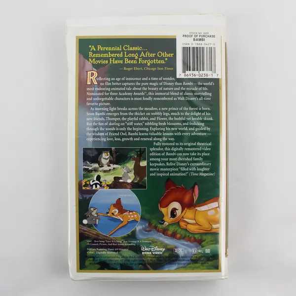 Disney's Bambi 55th Anniversary Limited Edition VHS Tape, #9505 