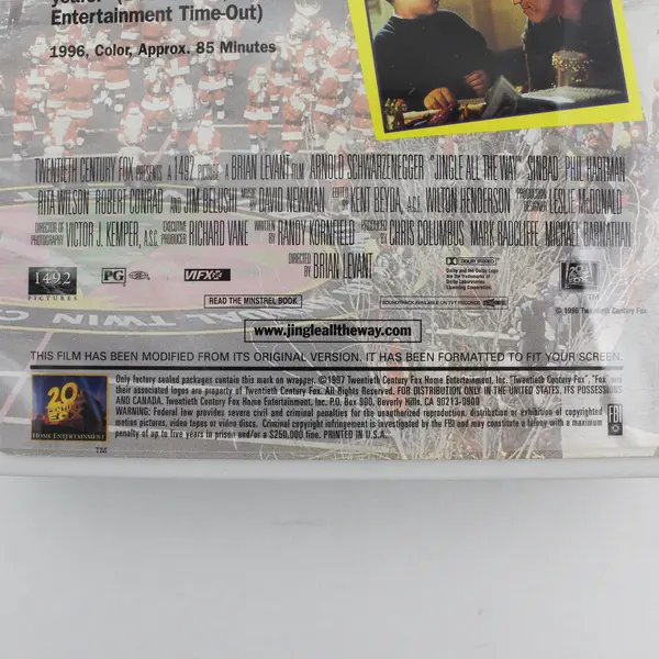 Jingle All The Way VHS Tape (Schwarzenegger) 1996, #4152 