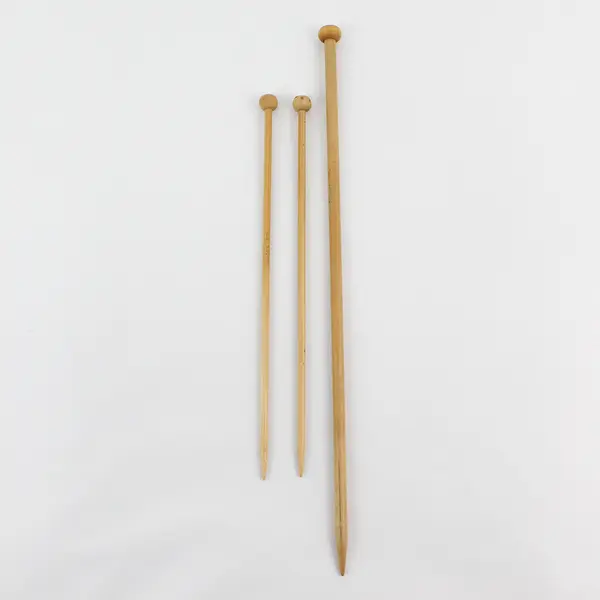 Lot of 3 Boye Wooden Knitting Needles, 2 are size 8, 1 is size 11 