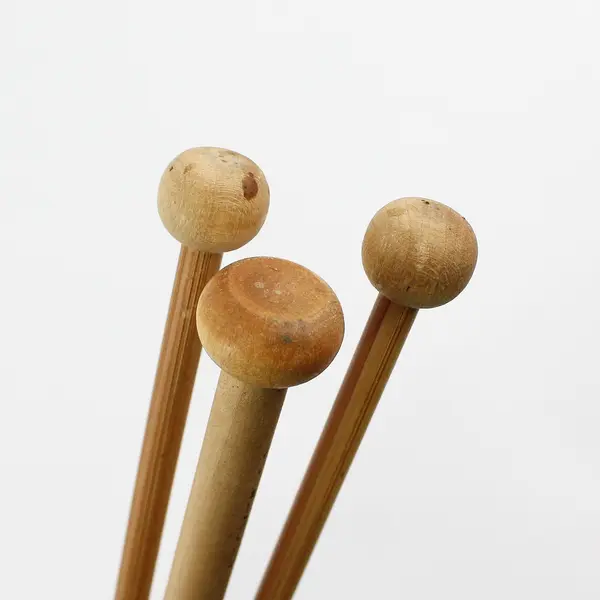 Lot of 3 Boye Wooden Knitting Needles, 2 are size 8, 1 is size 11 