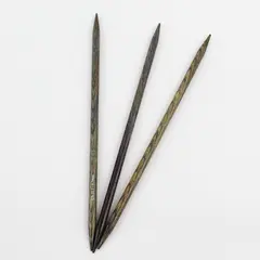 Lot of 3 Dark Double Point Wooden Knitting Needles, size 10.5 