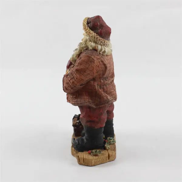 Vintage Heritage Hand-Painted Resin Santa Claus & Child Centerpiece