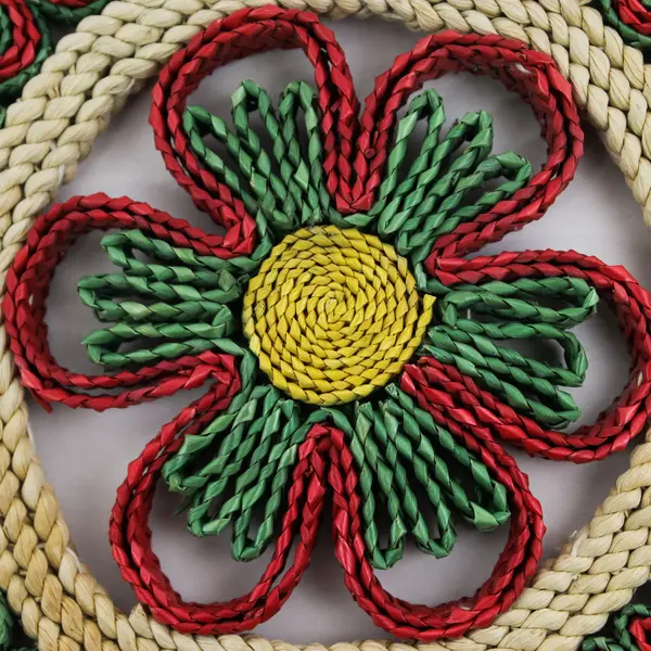 Colorful Straw Trivet Boho Raffia Woven Hot Pot Kitchen Cooking Housewarming