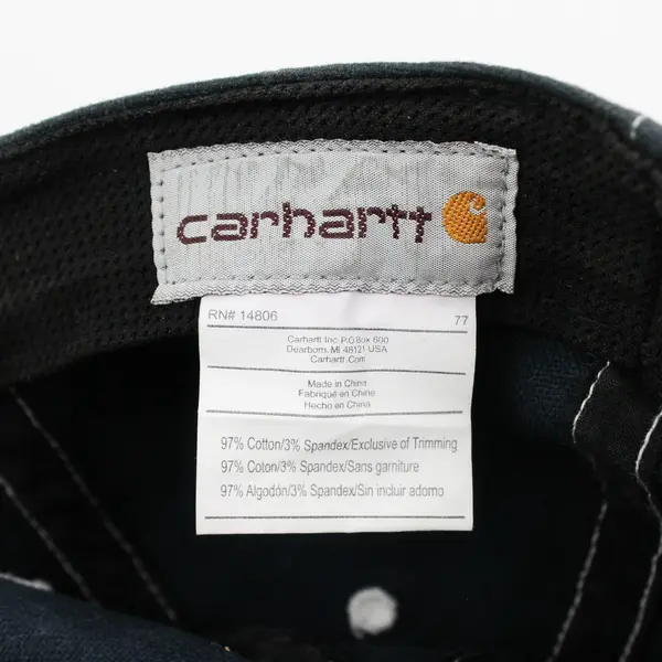 Carhartt Canvas Fitted Blue Script Logo Spellout Hat Men's XL/L