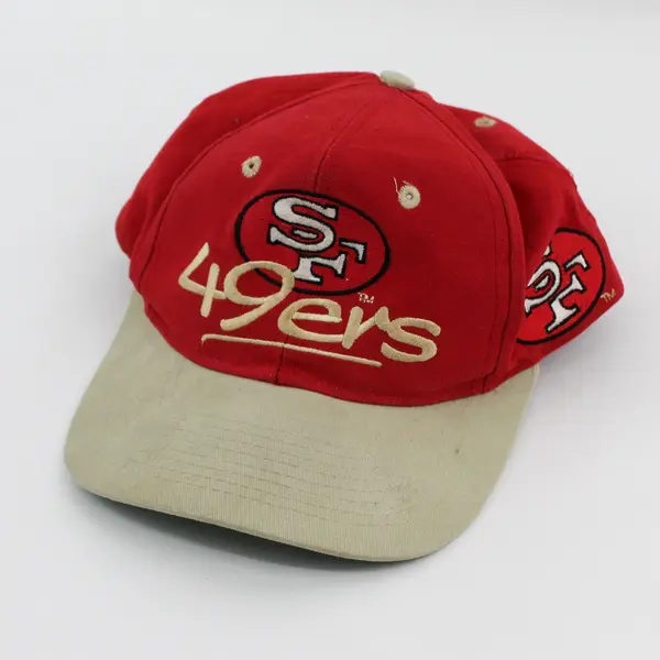 The Game Vintage San Francisco 49ers Script Snapback Hat Red Beige NFL