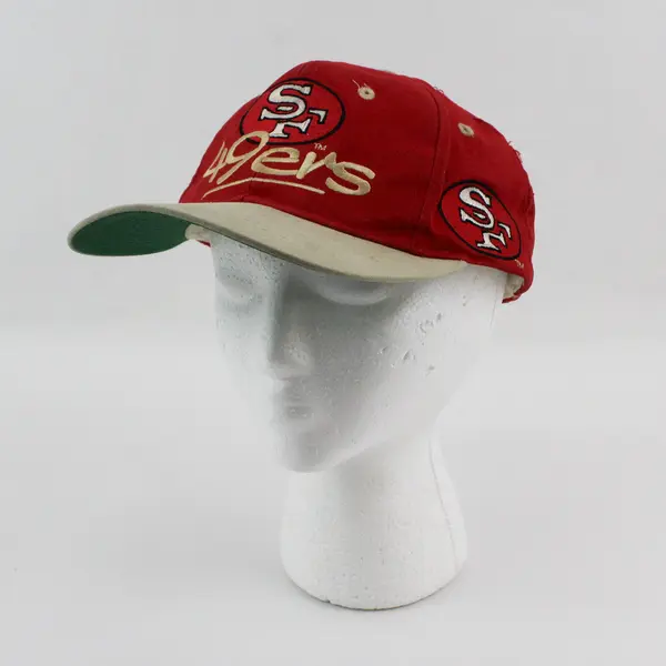 The Game Vintage San Francisco 49ers Script Snapback Hat Red Beige NFL