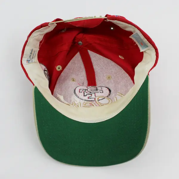 The Game Vintage San Francisco 49ers Script Snapback Hat Red Beige NFL