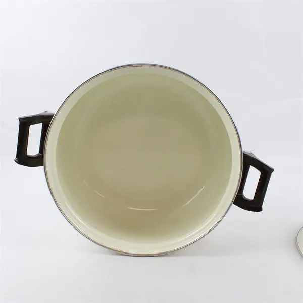 Vintage Sheffield Strawberries N Cream Enamel Dutch Oven Pot