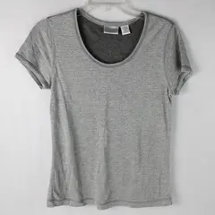 Zenergy Chicos Gray Sparkle Metallic Top Blouse Women's 0 Small