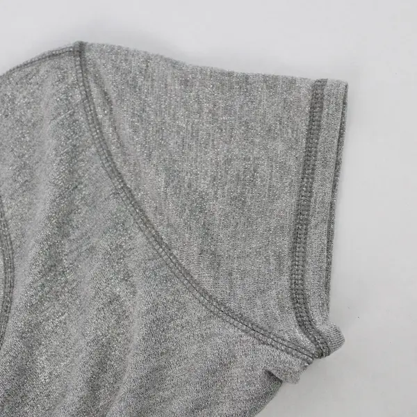 Zenergy Chicos Gray Sparkle Metallic Top Blouse Women's 0 Small
