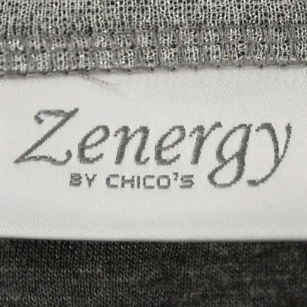 Zenergy Chicos Gray Sparkle Metallic Top Blouse Women's 0 Small