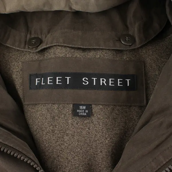 VTG Fleet Street Women's 16W Military Green Raincoat Cape Overlay Trench Coat 