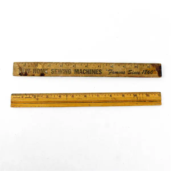 Lot of 5 Vintage Wooden Rulers Westcott Simplex New Home Sewing Machines