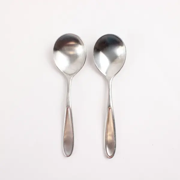 Set of 2 Walco Modernaire Stainless Round Bowl Soup Spoons