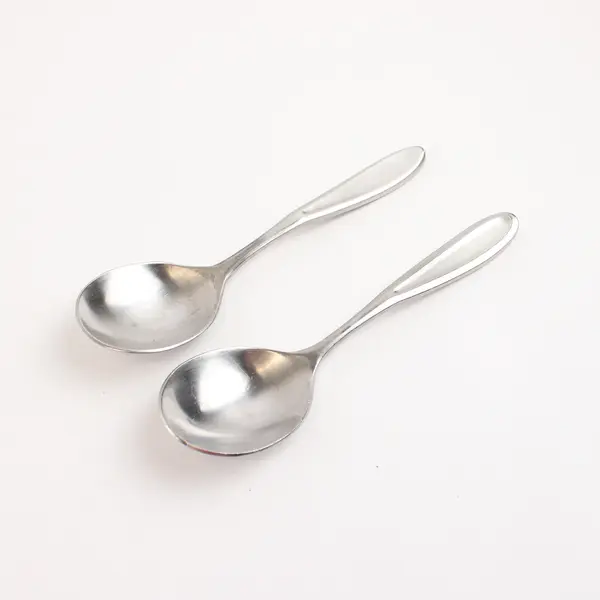 Set of 2 Walco Modernaire Stainless Round Bowl Soup Spoons