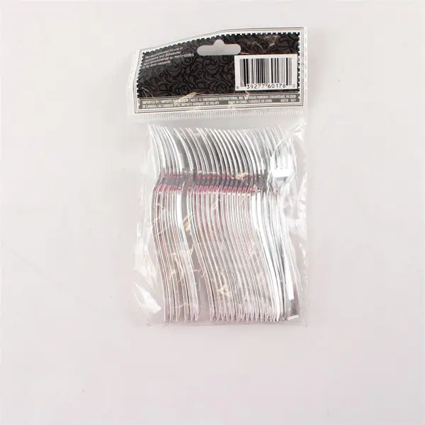 Silver Plastic Forks 24 Count 4.5 in Party Catering Disposable