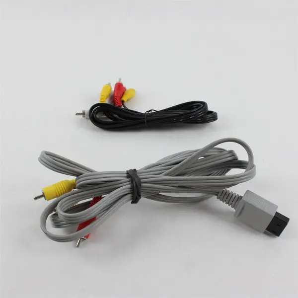 Lot of 2 Nintendo Wii RVL-009 AV Cables 3 RCA Composite Black Gray