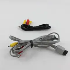 Lot of 2 Nintendo Wii RVL-009 AV Cables 3 RCA Composite Black Gray