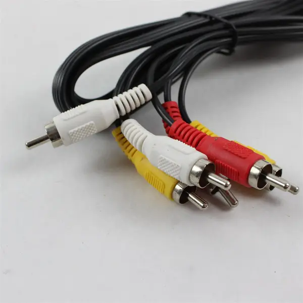 Lot of 2 Nintendo Wii RVL-009 AV Cables 3 RCA Composite Black Gray
