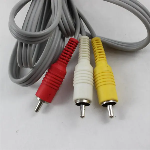 Lot of 2 Nintendo Wii RVL-009 AV Cables 3 RCA Composite Black Gray