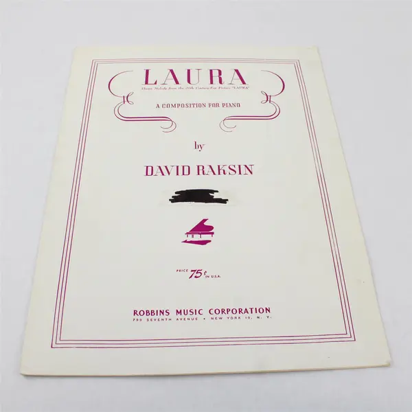 Vintage Sheet Music 1945 Laura by David Raksin From The Laura Movie For Piano
